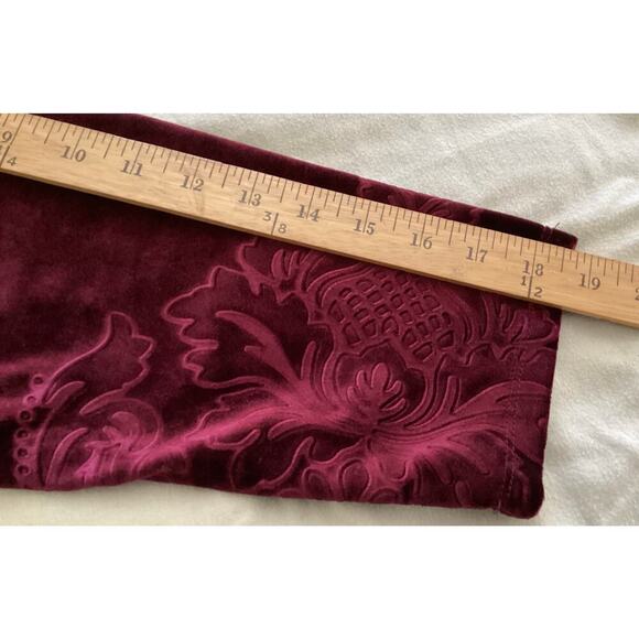 Torrid Burgundy Red Velvet Floral Surplice faux Wrap Dress size 1 - Picture 6 of 7